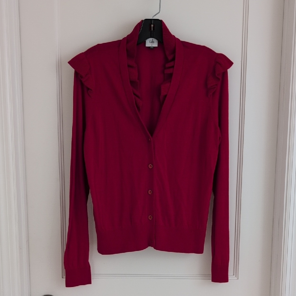 CAbi Cavalier Cardigan #4284 NWT New With Tags Firebrick Red Knit Open Front M